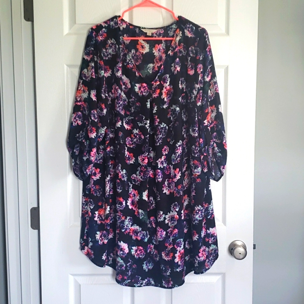 Vneck 3/4 sleeve dress